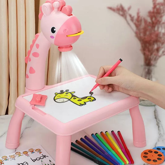 Giraffe Projection Painting Table with Music